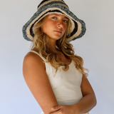 Polly Short Brim Hat // Tide Stripe