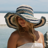 Janis Wide Brim Hat // Tide Stripe