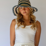 Polly Short Brim Hat // Tide Stripe