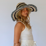 Janis Wide Brim Hat // Tide Stripe