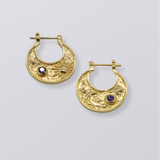 Selene Birthstone Statement Hoops // Gold Vermeil