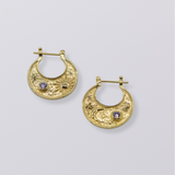 Selene Birthstone Statement Hoops // Gold Vermeil