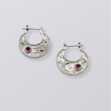 Selene Birthstone Statement Hoops // Sterling Silver