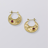 Selene Birthstone Statement Hoops // Gold Vermeil