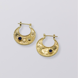 Selene Birthstone Statement Hoops // Gold Vermeil