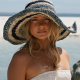 Janis Wide Brim Hat // Tide Stripe
