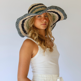 Janis Wide Brim Hat // Tide Stripe