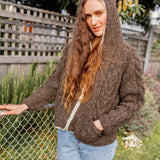 Tide Zip Cardigan // Mocha