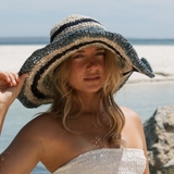 Janis Wide Brim Hat // Tide Stripe