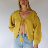 Tie Cardigan // Citron