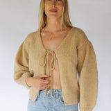 Tie Cardigan // Almond