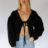 Tie Cardigan // Noir