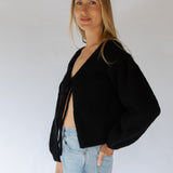 Tie Cardigan // Noir
