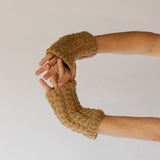 Cable Fingerless Gloves // Caramel