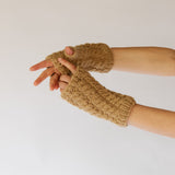 Cable Fingerless Gloves // Caramel