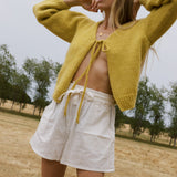 Tie Cardigan // Citron