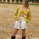 Tie Cardigan // Citron