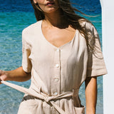 Belt Jumpsuit // Sand