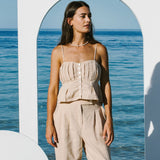 Pleat Cami // Sand