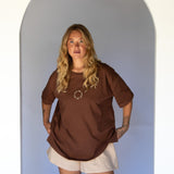 Sei Qui Boxy Tee // Chocolate
