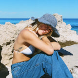 Polly Short Brim Hat // Denim