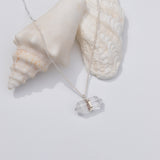 Double Point Quartz Necklace // Silver