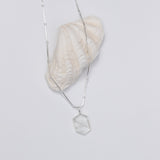 Hexagon Quartz Necklace // Silver