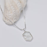 Hexagon Quartz Necklace // Silver