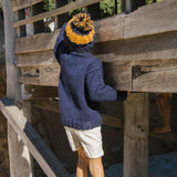 Kids Hazel Beanie // Navy + Turmeric