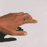 Sun Moon Stacked Ring // Silver