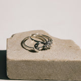Sun Moon Stacked Ring // Silver