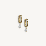 Isle Pearl Hoops // Gold