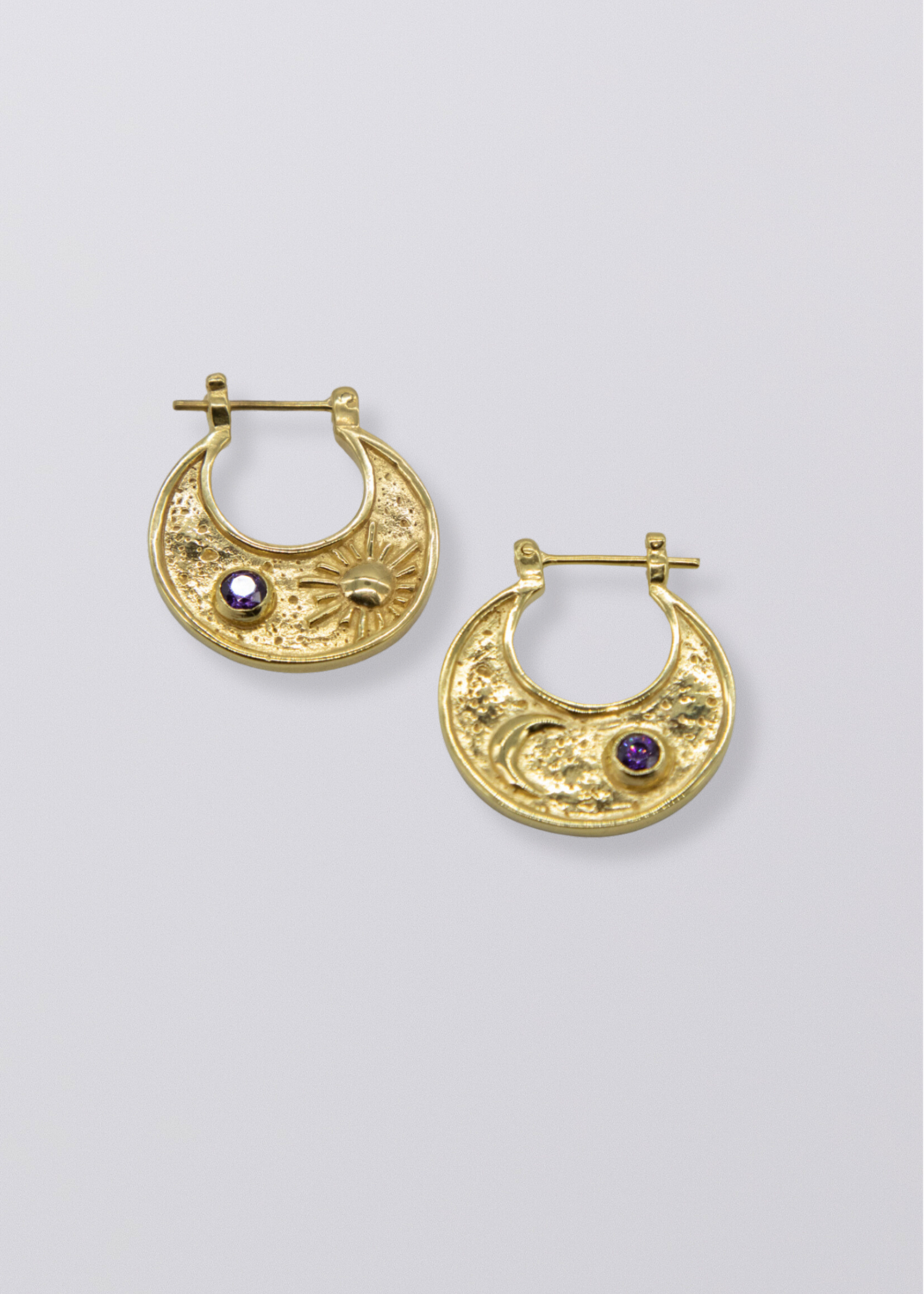 Selene Birthstone Statement Hoops // Gold Vermeil