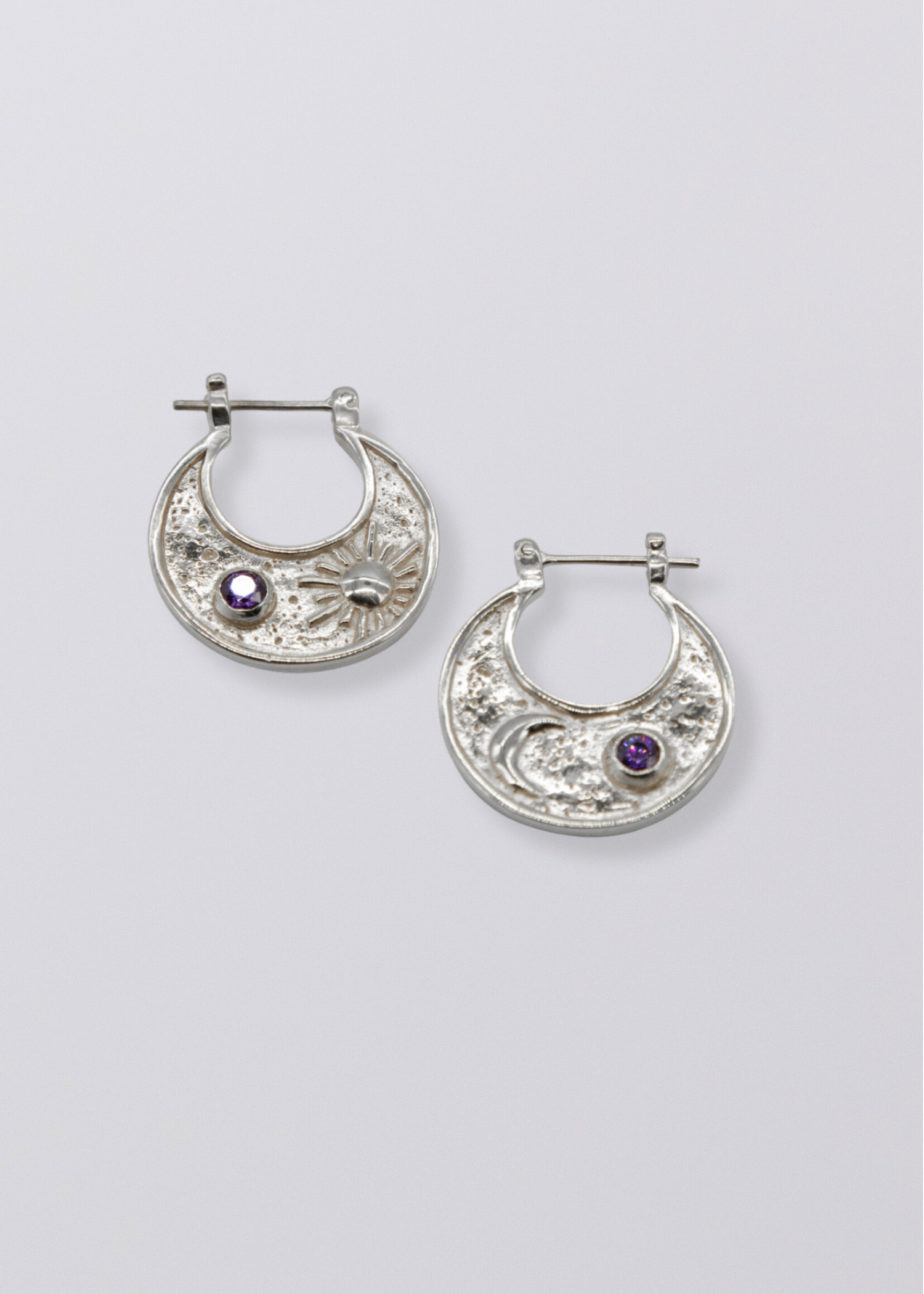Selene Birthstone Statement Hoops // Sterling Silver