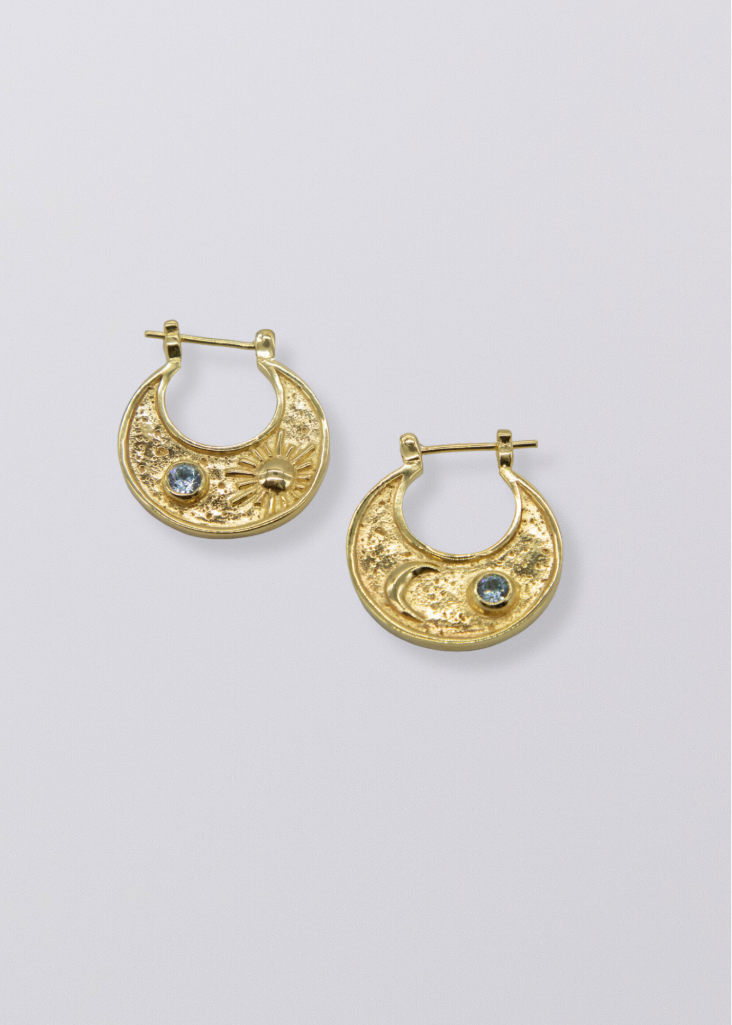Selene Birthstone Statement Hoops // Gold Vermeil