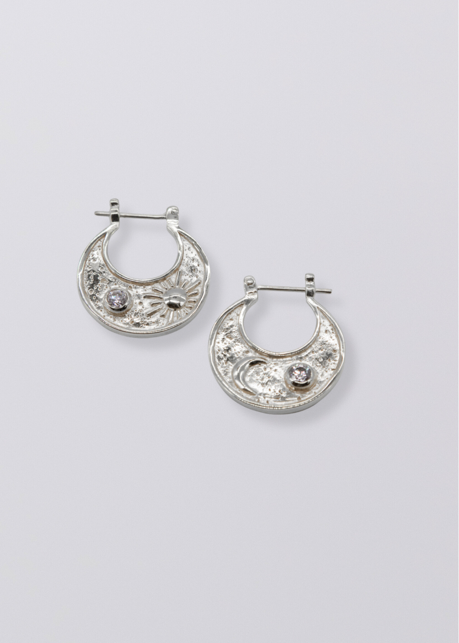 Selene Birthstone Statement Hoops // Sterling Silver