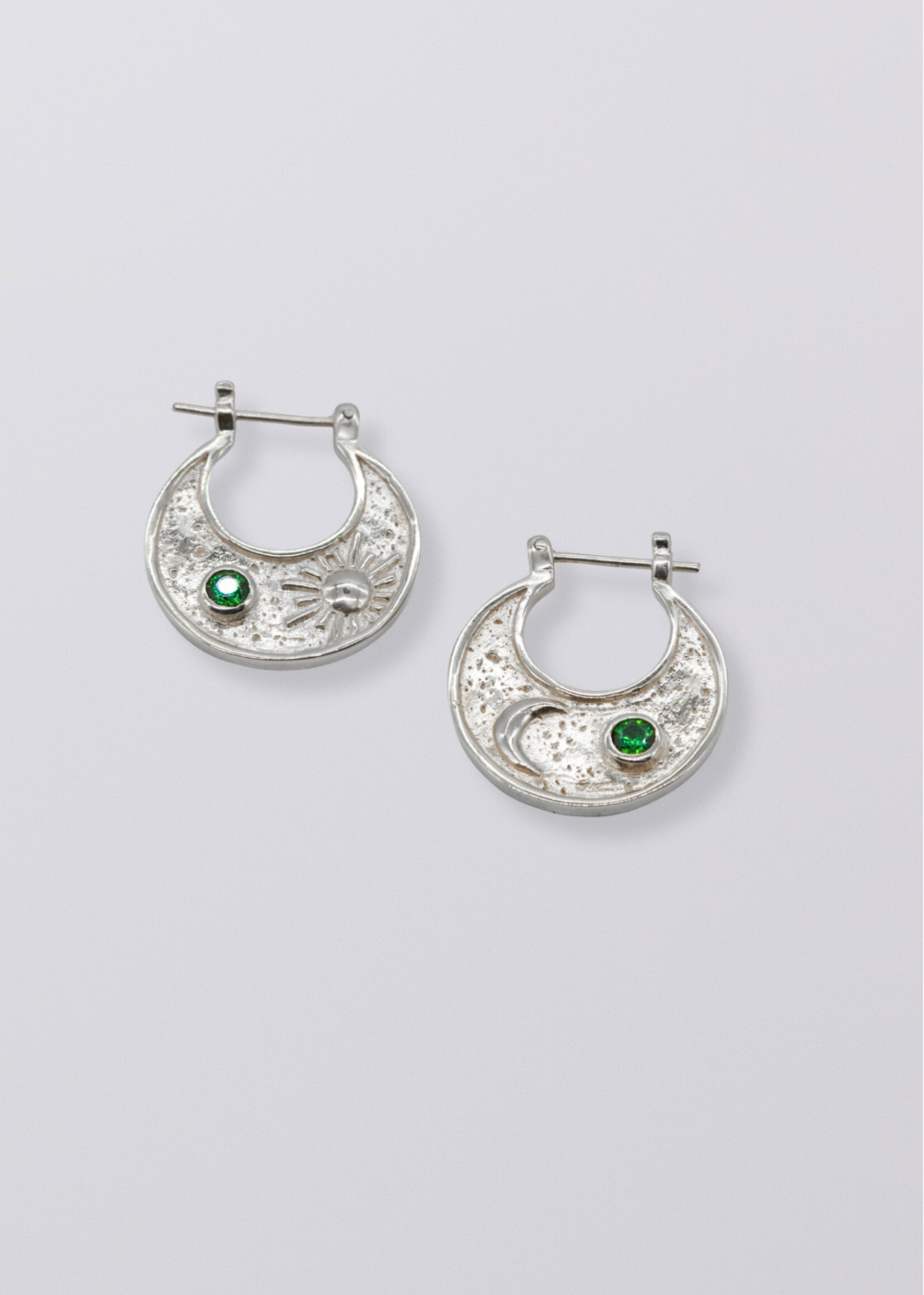 Selene Birthstone Statement Hoops // Sterling Silver