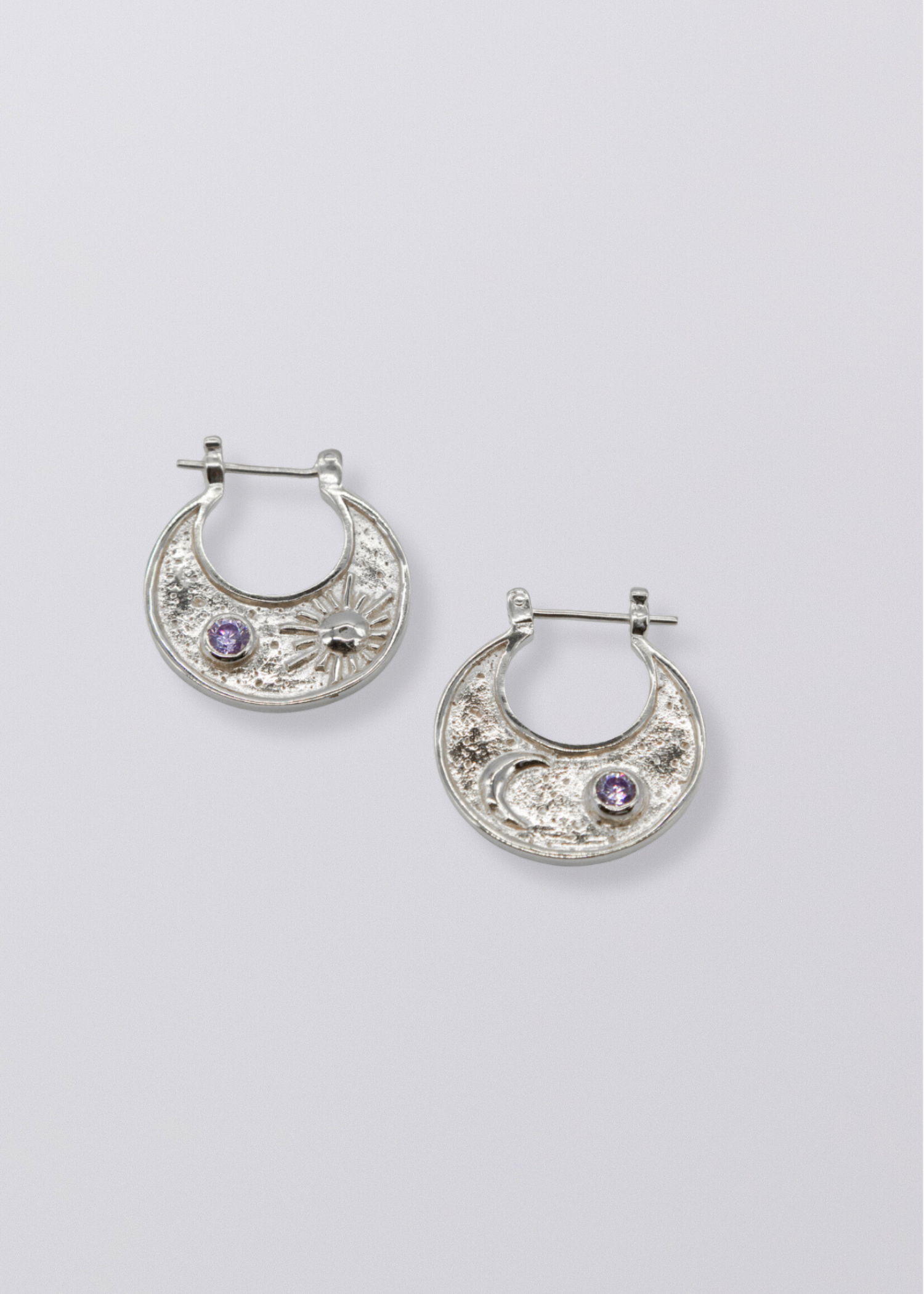 Selene Birthstone Statement Hoops // Sterling Silver