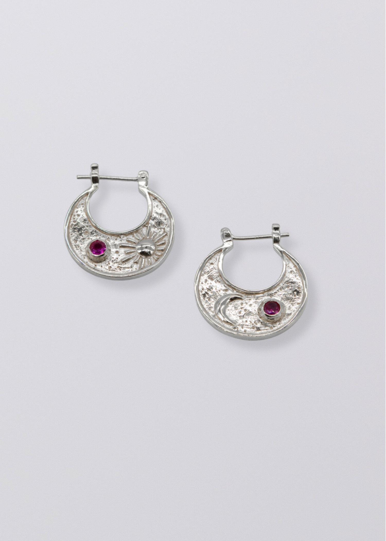 Selene Birthstone Statement Hoops // Sterling Silver
