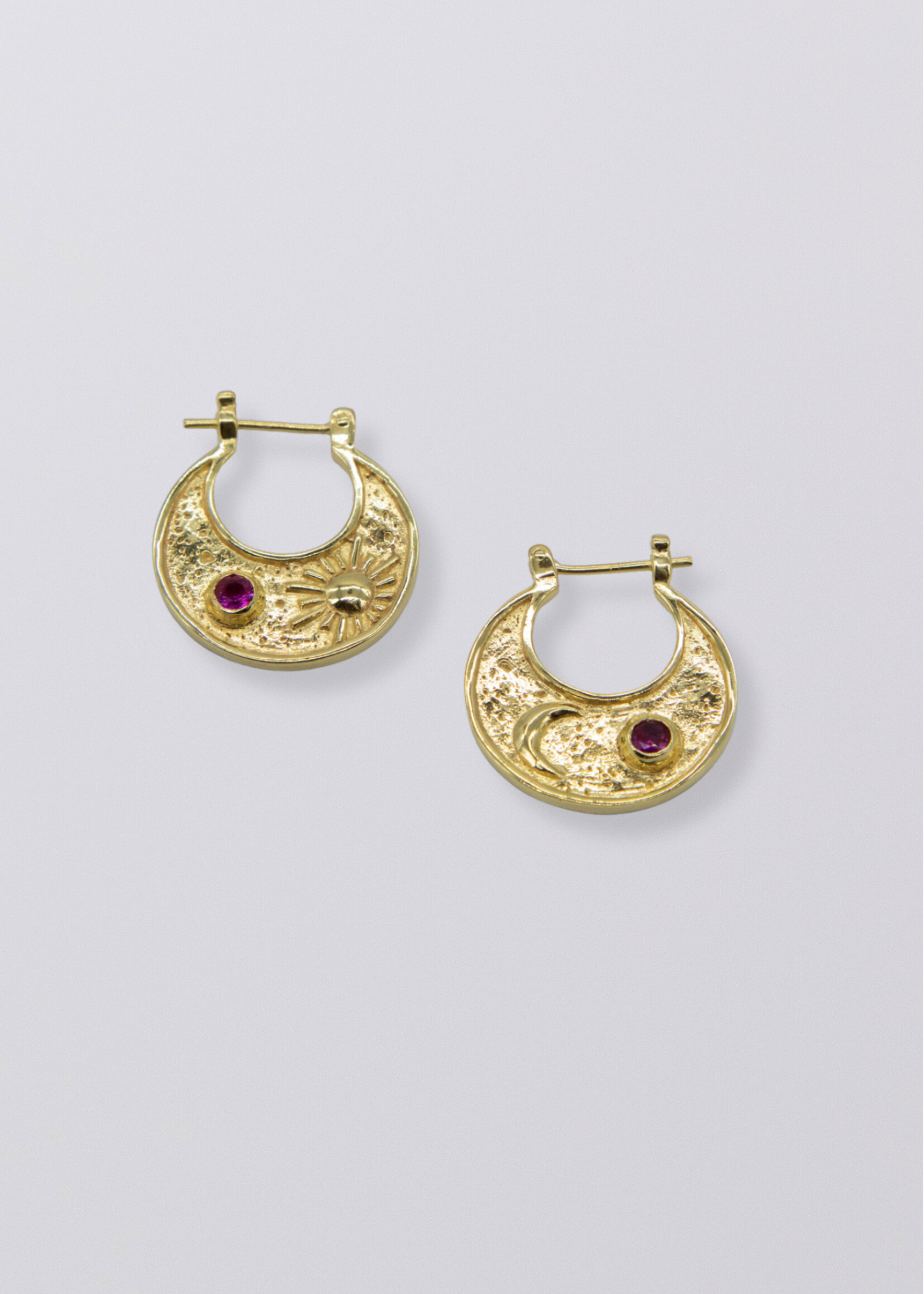 Selene Birthstone Statement Hoops // Gold Vermeil