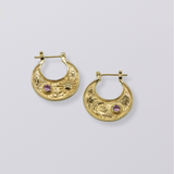 Selene Birthstone Statement Hoops // Gold Vermeil