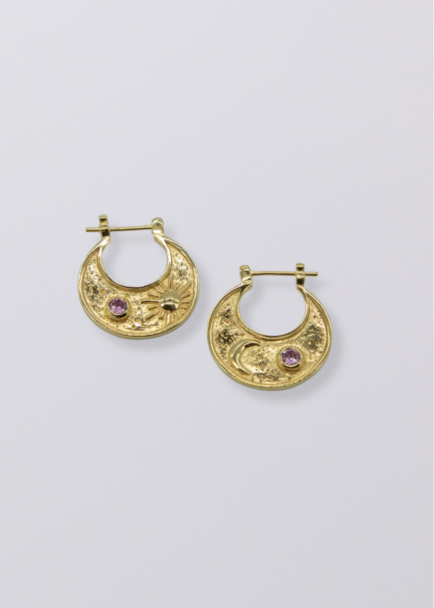 Selene Birthstone Statement Hoops // Gold Vermeil
