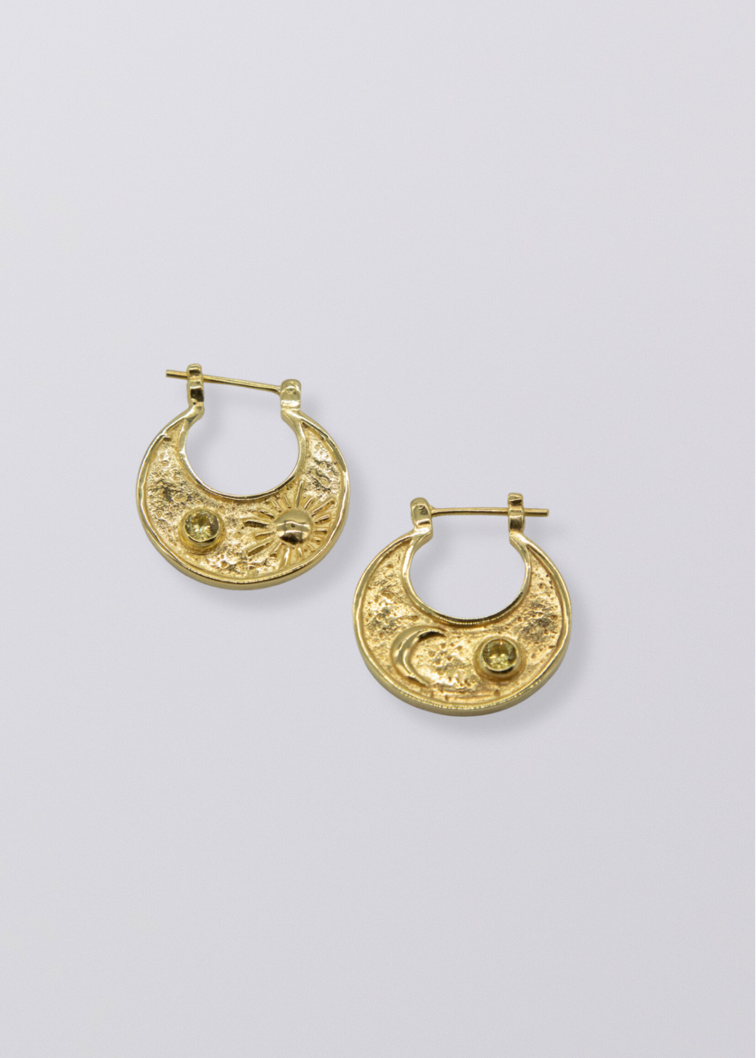 Selene Birthstone Statement Hoops // Gold Vermeil