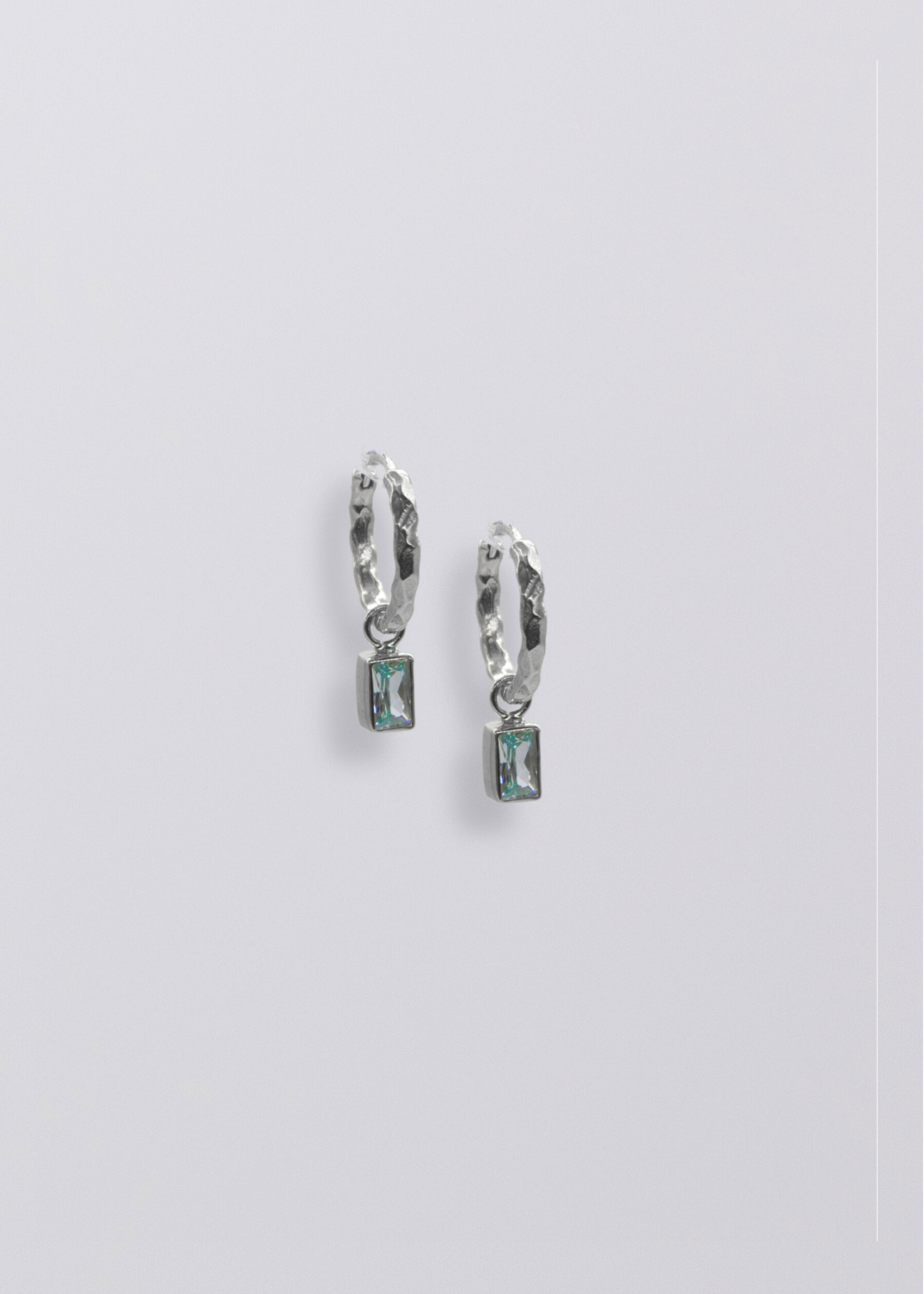 Selene Birthstone Mini Hoops // Sterling Silver