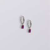 Selene Birthstone Mini Hoops // Sterling Silver