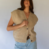 Button Vest  // Almond