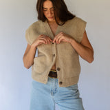 Button Vest  // Almond