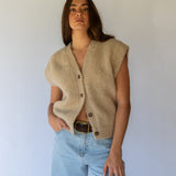 Button Vest  // Almond