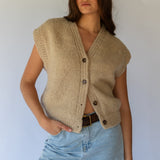 Button Vest  // Almond