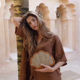 Odette Clutch // Chestnut Antique